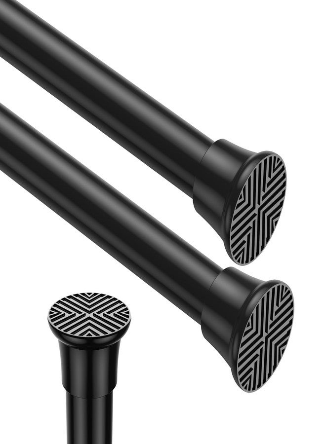 Zipglo 2pack Spring Tension Rods 18-36 Inch Adjustable Black Tension Rod Spring Curtain Rod Extendable Short Curtain Rod Spring Loaded Curtain Rods Tension Rod for Curtains,Closet,Kitchen - Image 1