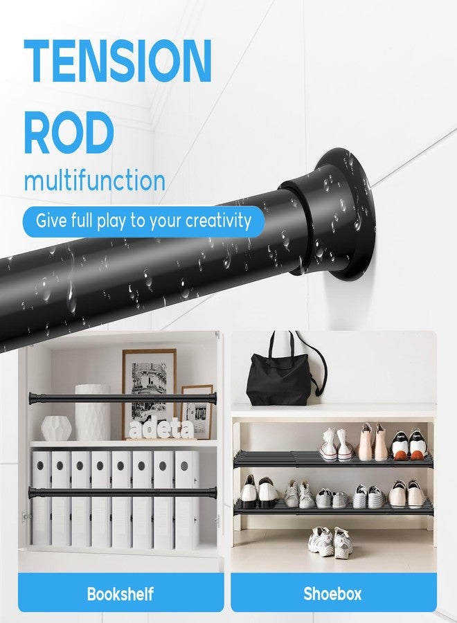 Zipglo 2pack Spring Tension Rods 18-36 Inch Adjustable Black Tension Rod Spring Curtain Rod Extendable Short Curtain Rod Spring Loaded Curtain Rods Tension Rod for Curtains,Closet,Kitchen - Image 3