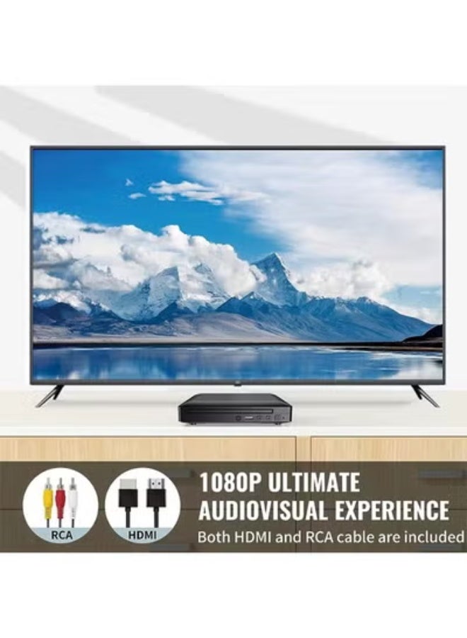 Mini HD DVD Player, CD Players for Home, DVD Players for TV, HDMI and RCA Cable Included, Up-Convert to HD 1080p, All Region, Breakpoint Memory, Built-in PAL/NTSC, USB 2.0 - Image 3