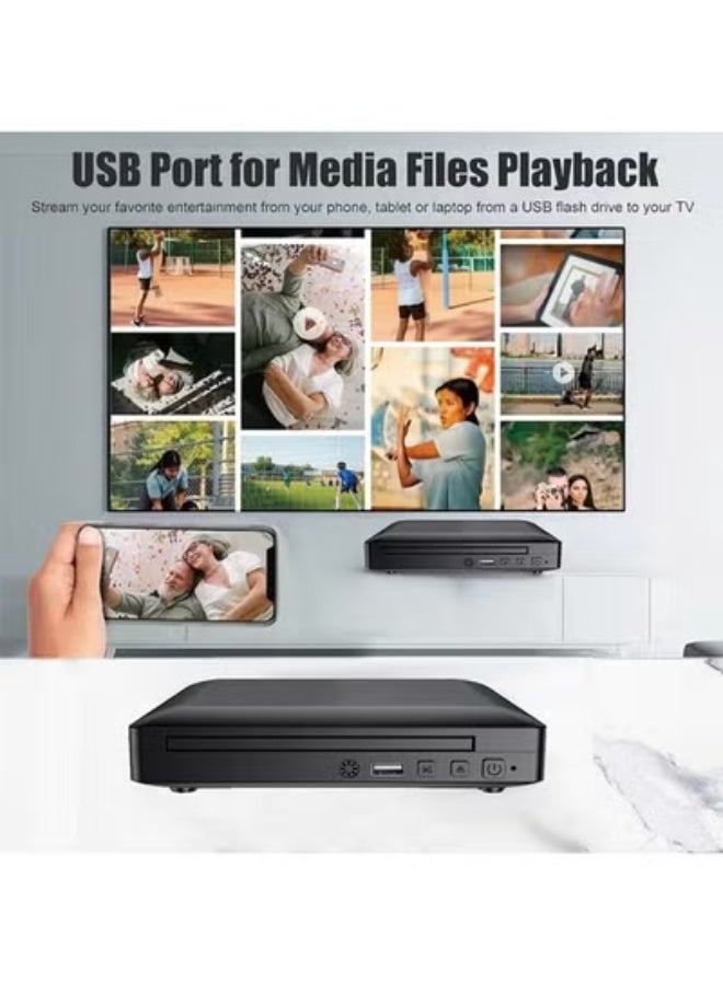 Mini HD DVD Player, CD Players for Home, DVD Players for TV, HDMI and RCA Cable Included, Up-Convert to HD 1080p, All Region, Breakpoint Memory, Built-in PAL/NTSC, USB 2.0 - Image 4