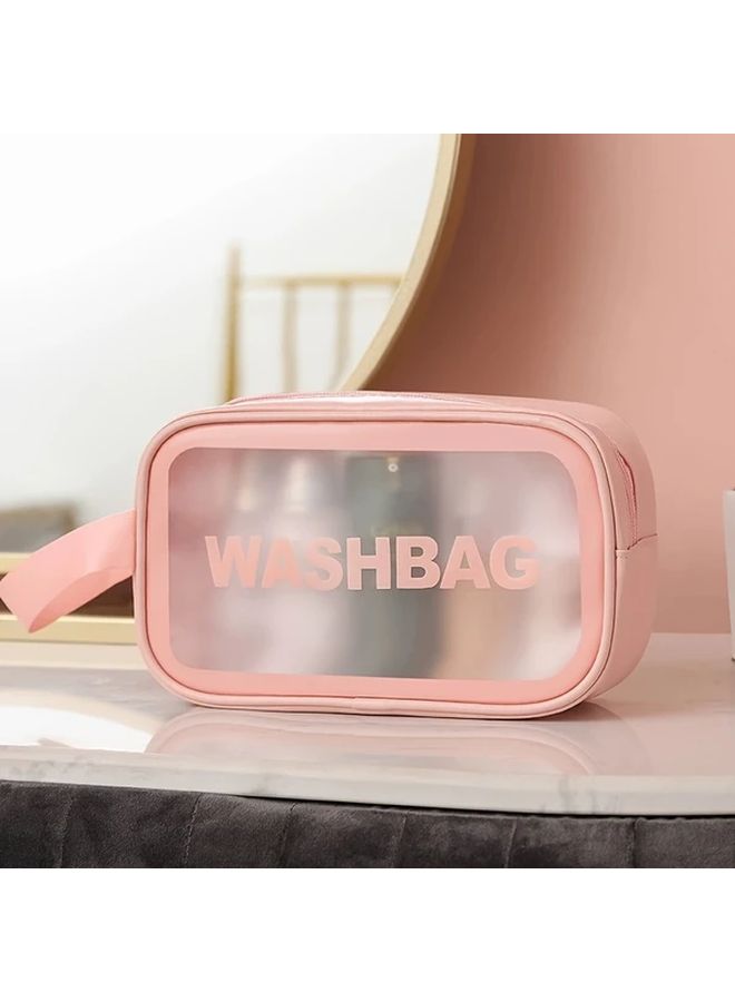 White Cosmetic Organizer Travel Makeup Bag Transparent Zipper Durable PVC Storage Pouch - Image 5