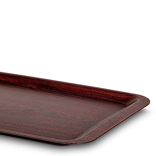 Freelance Nature Kraft Serving Tray Mahogany, 32x44 cm, Rectangle, Non-Slip Surface, Decorative Anti-Skid Kitchen & Dining/Coffee Table Trays for Breakfast/Food/Tea - Brown, Made in Europe - Image 2