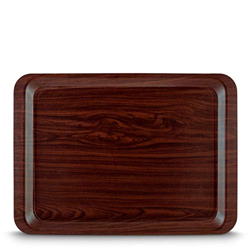 Freelance Nature Kraft Serving Tray Mahogany, 32x44 cm, Rectangle, Non-Slip Surface, Decorative Anti-Skid Kitchen & Dining/Coffee Table Trays for Breakfast/Food/Tea - Brown, Made in Europe - Image 5