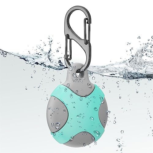 KACA IPX8 Waterproof Silicone Case Compatible with Apple AirTag - Full Protection, Keychain Included, Waterproof, Premium Food Grade Silicone, Scratch-Free, Safe for Kids and Pets [Green & Grey] - Image 1