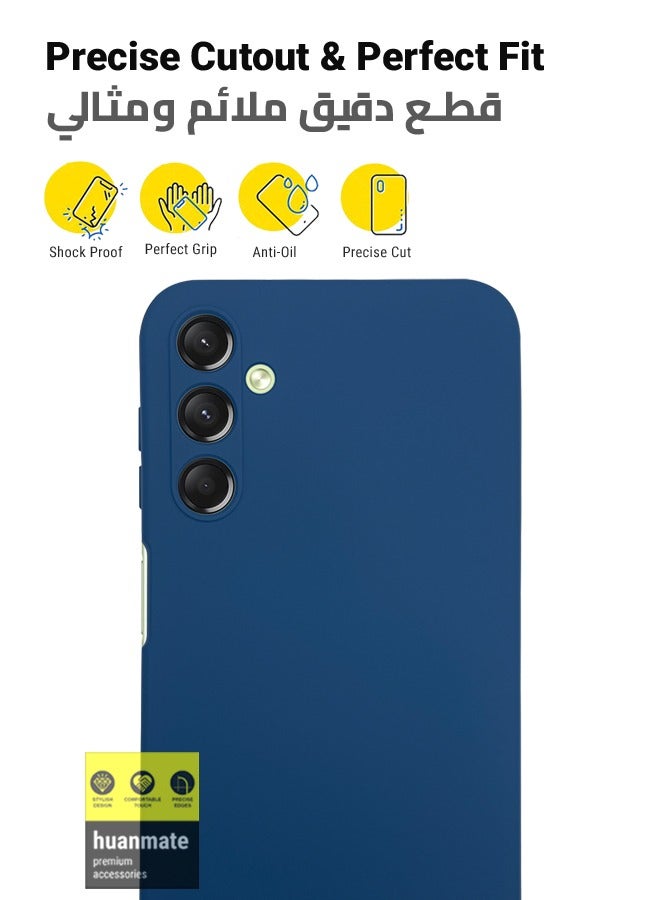 huanmate Samsung Galaxy A15 4G Silicone Cover Blue - Premium 2.0mm TPU Silicon, Enhanced Camera Protection with Lens Shield, Shockproof & Water-Proof Cover for Samsung Galaxy A15 4G - Image 2