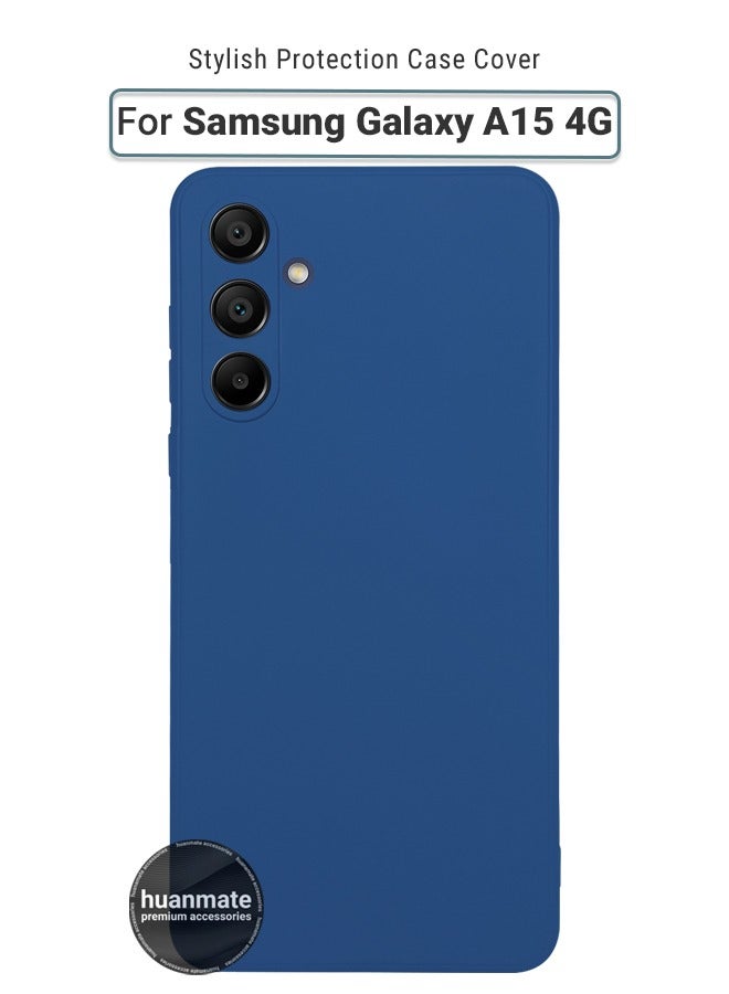 huanmate Samsung Galaxy A15 4G Silicone Cover Blue - Premium 2.0mm TPU Silicon, Enhanced Camera Protection with Lens Shield, Shockproof & Water-Proof Cover for Samsung Galaxy A15 4G - Image 1