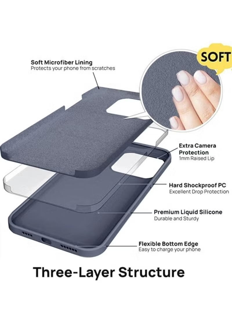 iPhone 13 Pro Max Mobile Case Cover with Soft Liquid Silicone Protection Anti-Scratch Shockproof Accessories Slim Protective Back Cover with Comfortable Hold Touch Feeling and Anti-fingerprint - Image 2