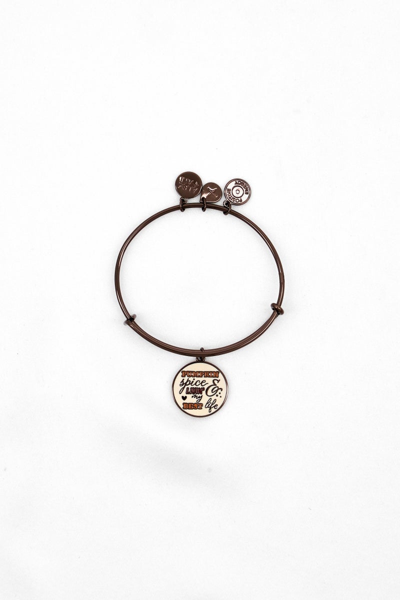 ALEX AND ANI Women Pumpkin Spice and Livin My Best Life Bracelet, Brown  - Image 2