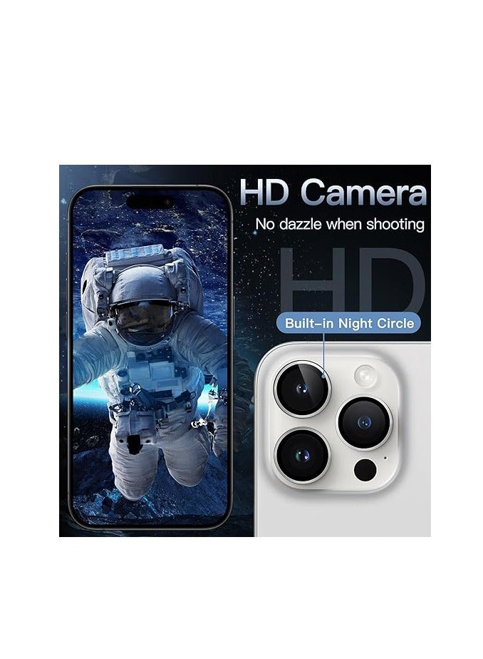 DIGI CORE iPhone 15 Pro Camera Lens Protector Compatible With Apple iPhone Keep Original Camera HD Glass iPhone 15 Pro Max Camera Lens Protector (Natural Titanium,15 Pro-15 Pro Max) - Image 3