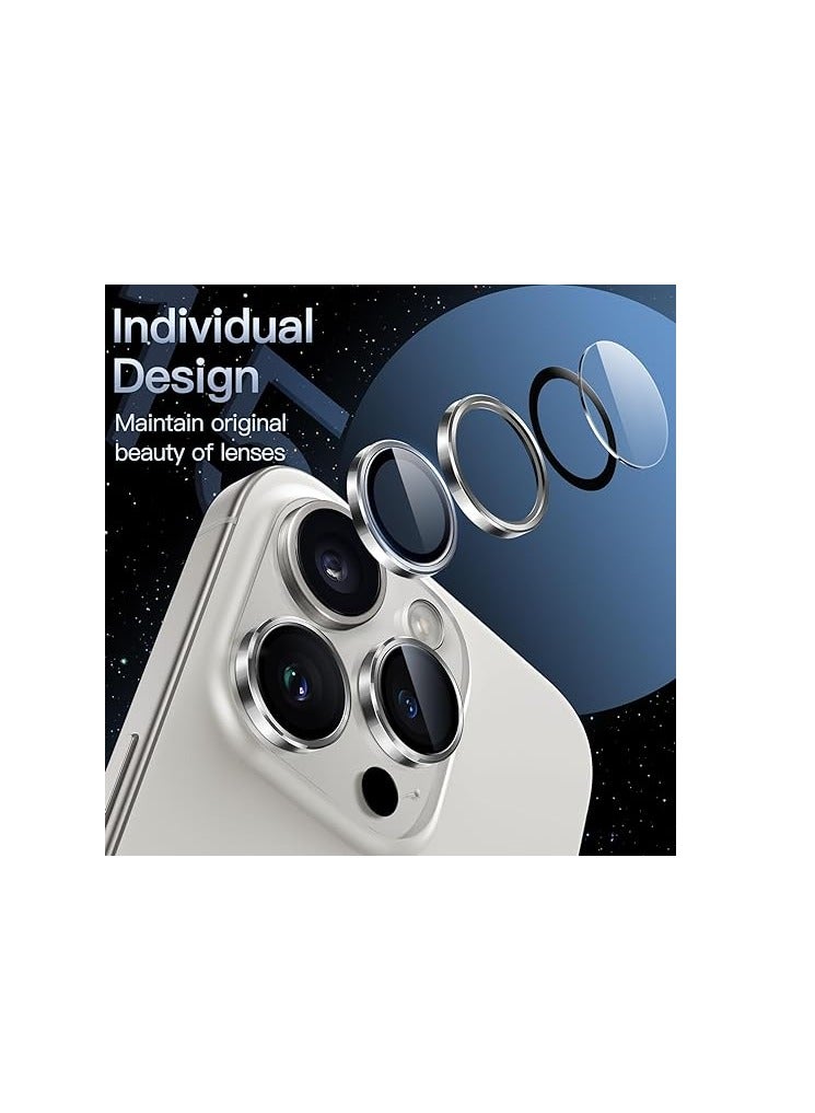 DIGI CORE iPhone 15 Pro Camera Lens Protector Compatible With Apple iPhone Keep Original Camera HD Glass iPhone 15 Pro Max Camera Lens Protector (Natural Titanium,15 Pro-15 Pro Max) - Image 4