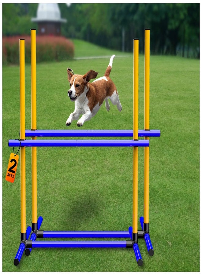 AHAILUOO Adjustable Dog Agility Jump Set – Training Hurdles with Height Adjustable Bars, Portable Design with Carry Bag for Indoor & Outdoor Agility Courses (2 Pack) - Image 1