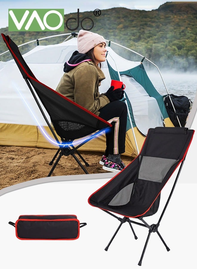 VAOdo Lightweight Portable Camping Chairs High Back Stable Foldable Compact Chair Backpacking Chair for Outdoor Camp, Travel, Beach, Picnic, Festival, Hiking, Backpacking, Supports - Image 1