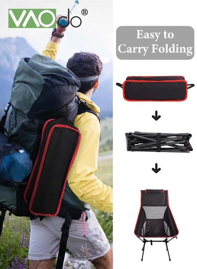 VAOdo Lightweight Portable Camping Chairs High Back Stable Foldable Compact Chair Backpacking Chair for Outdoor Camp, Travel, Beach, Picnic, Festival, Hiking, Backpacking, Supports - Image 3