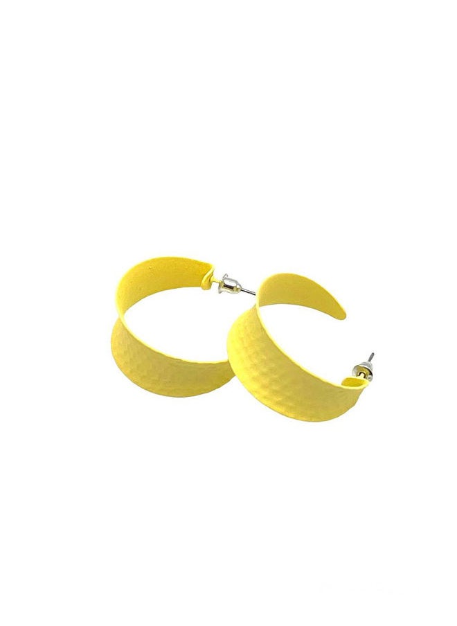 FLUFFY - Bold Quirky Earring Of Fluffy Women's Accessories-Yellow - Image 1