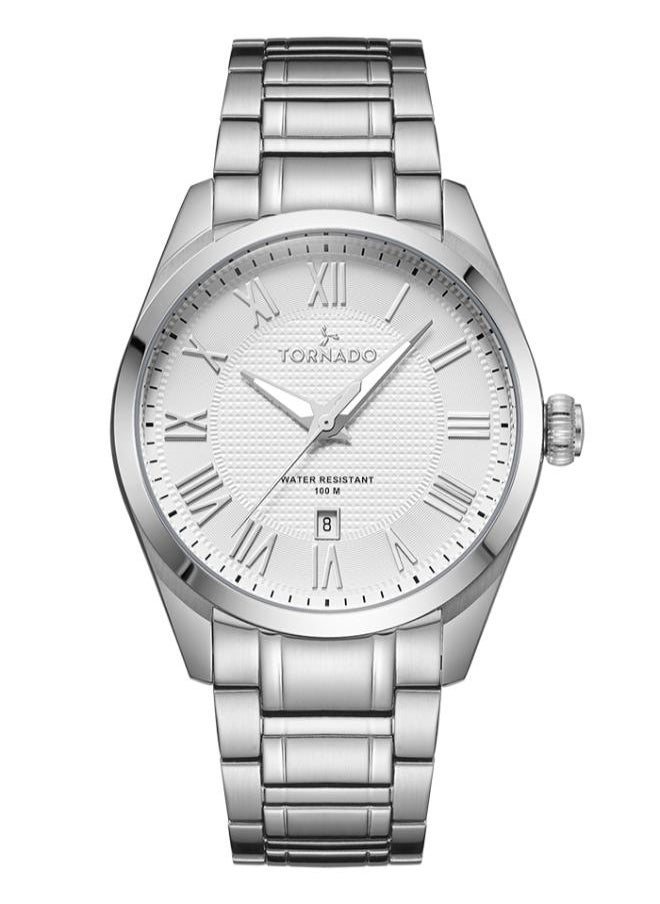 TORNADO Tornado CLASSIC ANALOG T8007-SBSW Men's Analog Display Watch & Stainless Steel Strap Silver  - Image 1
