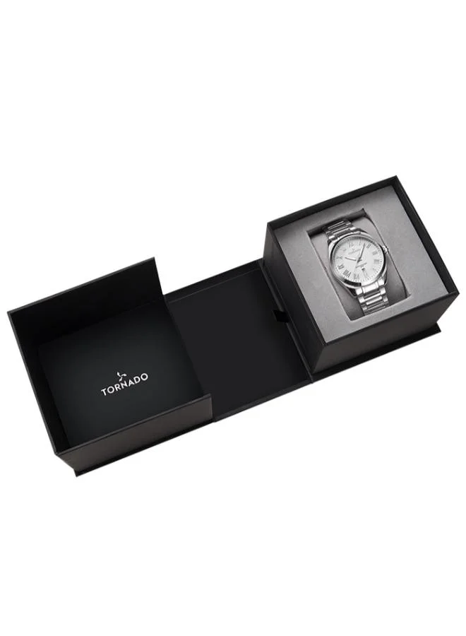 TORNADO Tornado CLASSIC ANALOG T8007-SBSW Men's Analog Display Watch & Stainless Steel Strap Silver