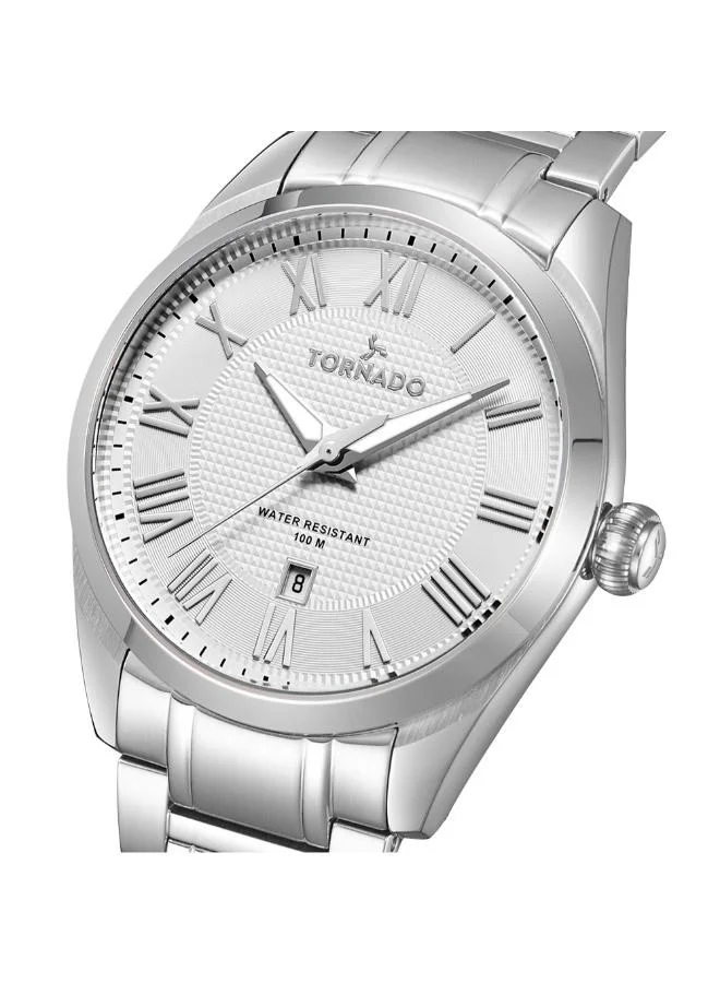 TORNADO Tornado CLASSIC ANALOG T8007-SBSW Men's Analog Display Watch & Stainless Steel Strap Silver