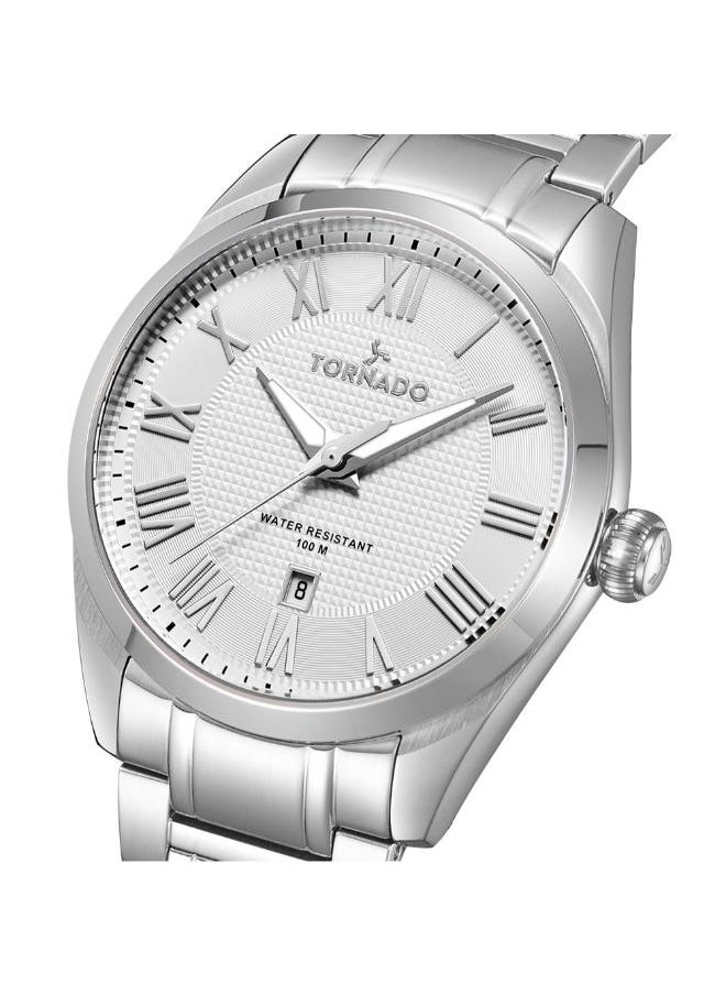 TORNADO Tornado CLASSIC ANALOG T8007-SBSW Men's Analog Display Watch & Stainless Steel Strap Silver  - Image 5