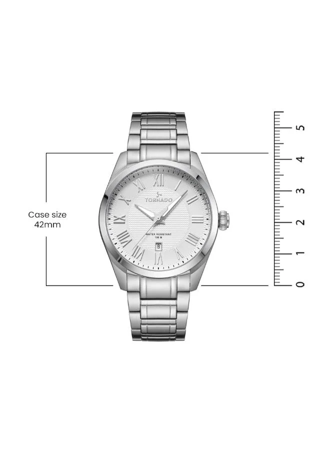 TORNADO Tornado CLASSIC ANALOG T8007-SBSW Men's Analog Display Watch & Stainless Steel Strap Silver