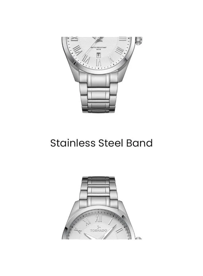 TORNADO Tornado CLASSIC ANALOG T8007-SBSW Men's Analog Display Watch & Stainless Steel Strap Silver