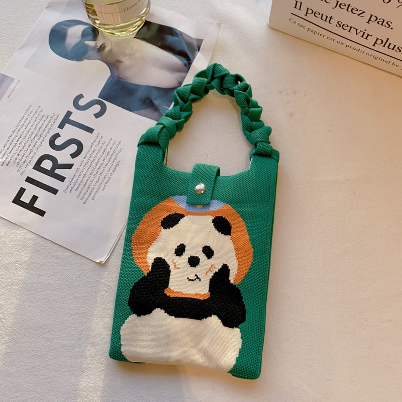 Original Cute Cartoon Knitted Mobile Phone Bag Women'S Crossbody Small Bag Travel Portable Hand Bag - Image 5