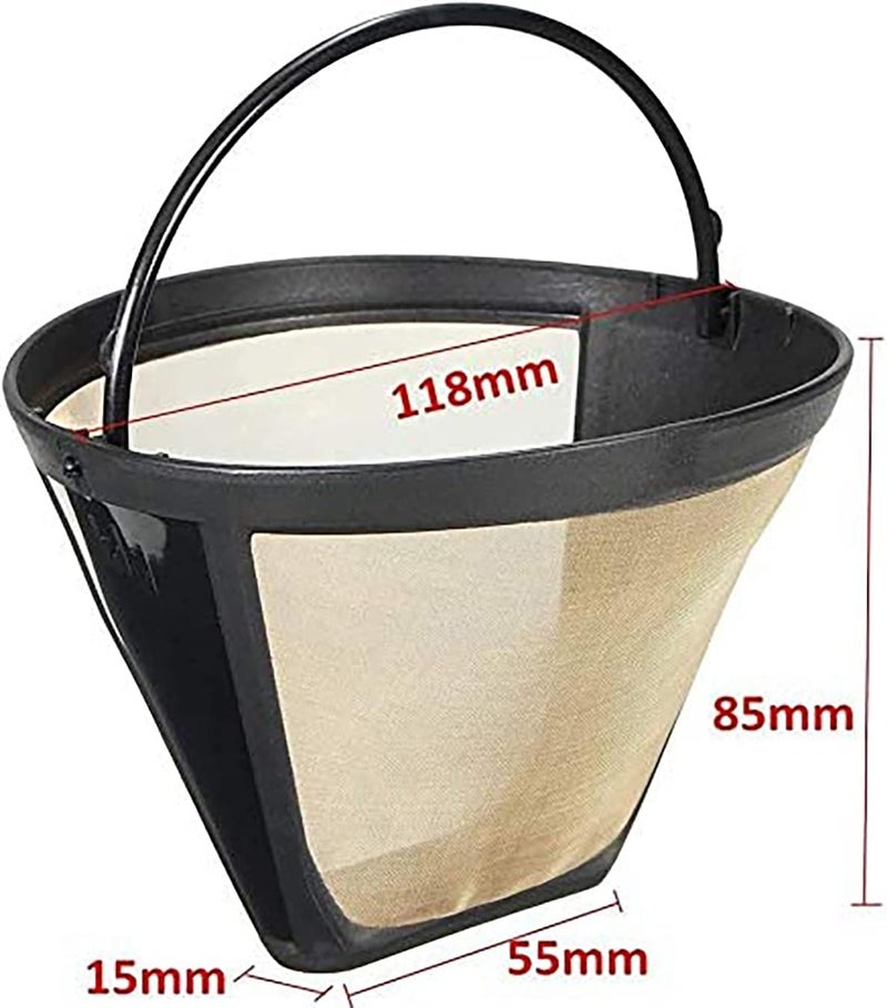 FUNI 1PC Permanent Reusable 4 Cone Shape Coffee Filter Mesh Basket Stainless New - Image 2