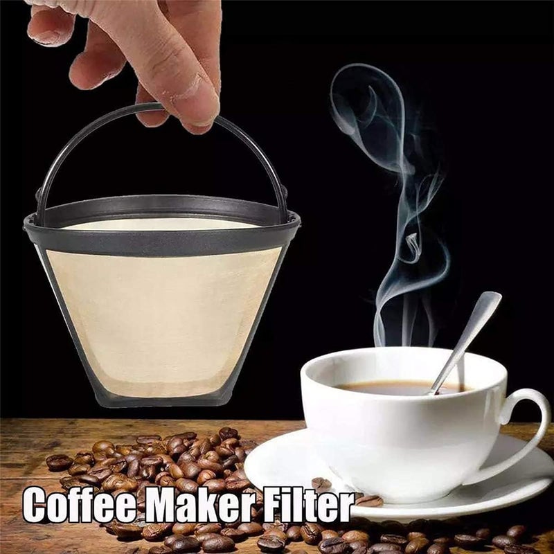 FUNI 1PC Permanent Reusable 4 Cone Shape Coffee Filter Mesh Basket Stainless New - Image 5
