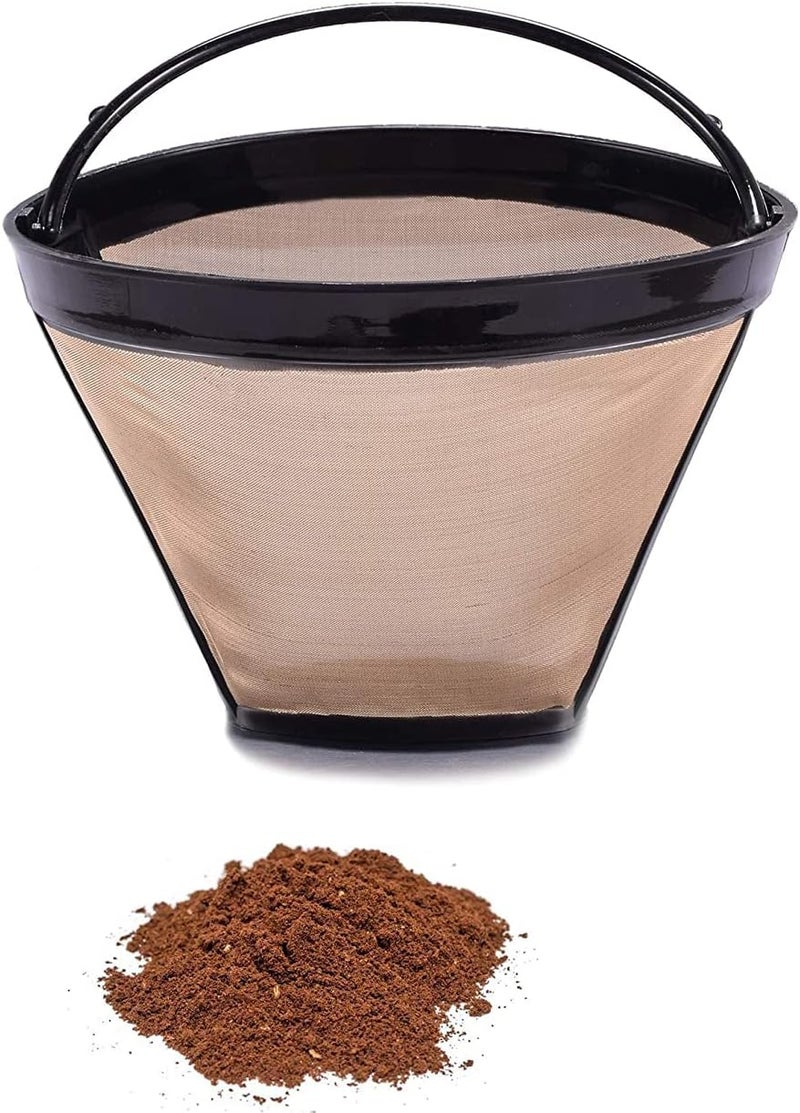 FUNI 1PC Permanent Reusable 4 Cone Shape Coffee Filter Mesh Basket Stainless New - Image 1