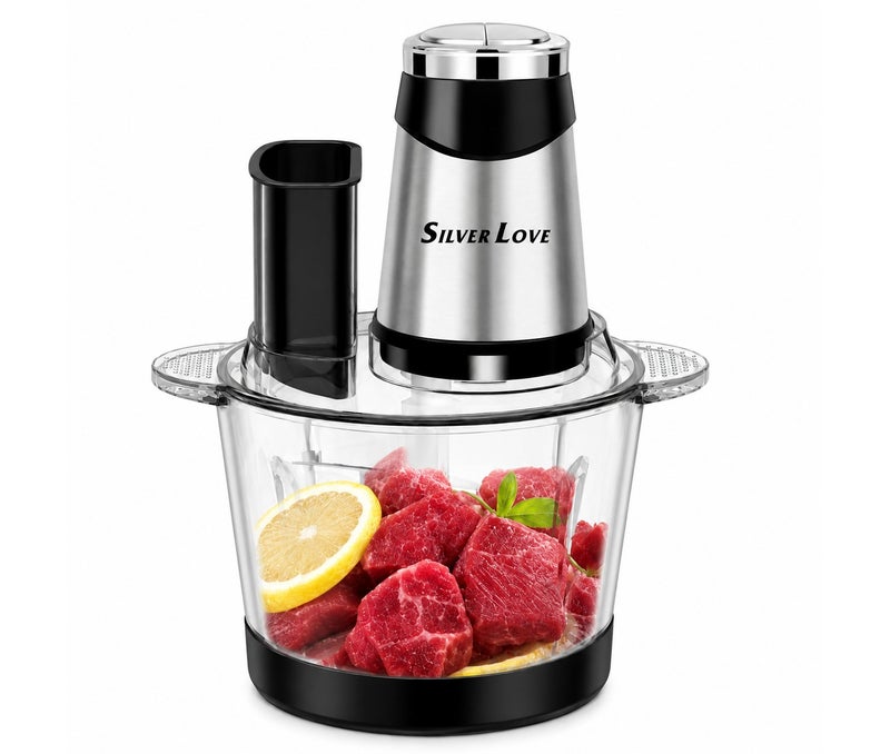 Silver Love Electric Meat Grinder & Food Chopper 1500W, 3L Stainless Steel Multi-Speed Meat Mincer SC-2031 - Image 2