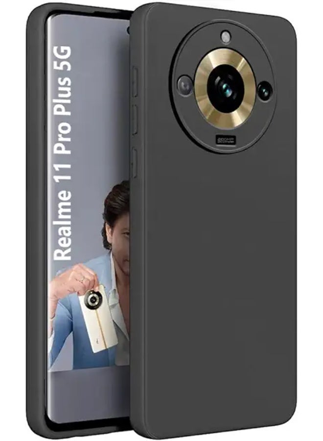 غطاء واقي لهاتف Realme 11 Pro Plus ، غلاف TPU ناعم رفيع مرن متوافق مع Realme 11 Pro Plus - أسود