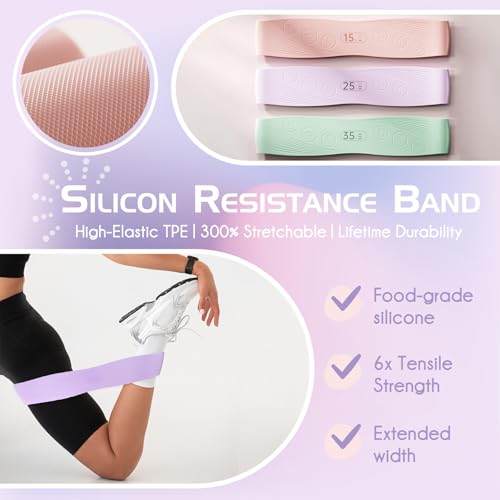 EgoNova Pilates Ring Set 35cm Magic Circle with Dual Padded Handles Pilates Mini Ball and Resistance Bands 15 25 35 lbs for Strength Flexibility Stability and Body Toning - Image 3