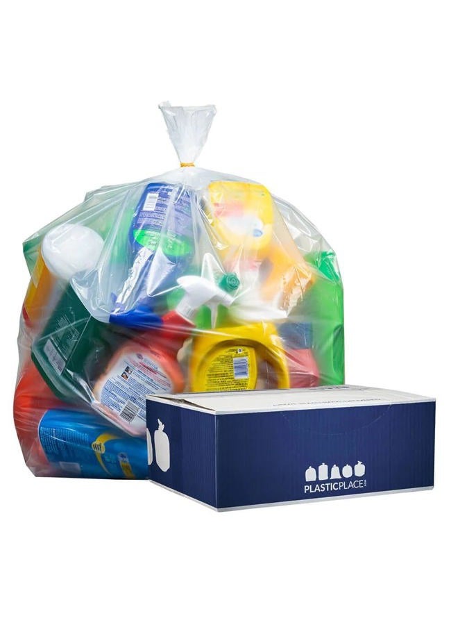 Plasticplace 40-45 Gallon Trash Bags │ 2.0 Mil │ Clear Extra Heavy Garbage Can Liners │ 40" x 46" (50 Count) - Image 2