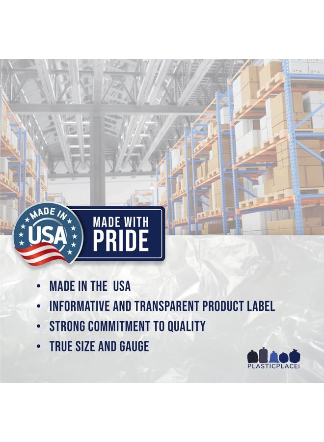 Plasticplace 40-45 Gallon Trash Bags │ 2.0 Mil │ Clear Extra Heavy Garbage Can Liners │ 40" x 46" (50 Count) - Image 3