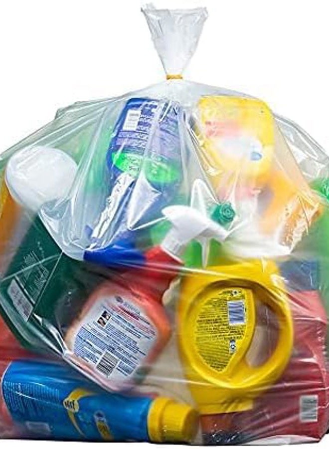 Plasticplace 40-45 Gallon Trash Bags │ 2.0 Mil │ Clear Extra Heavy Garbage Can Liners │ 40" x 46" (50 Count) - Image 1