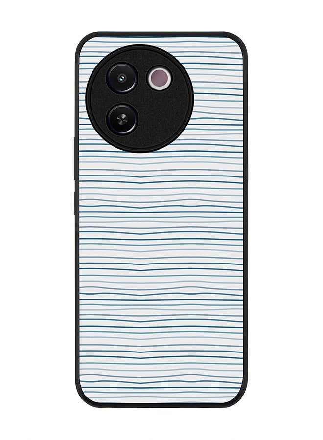 Stylizedd Rugged Black edge case for Vivo V30e, Slim fit Soft Case Flexible Rubber Edges Anti Drop TPU Gel Thin Cover -  Shaky Lines - Image 1