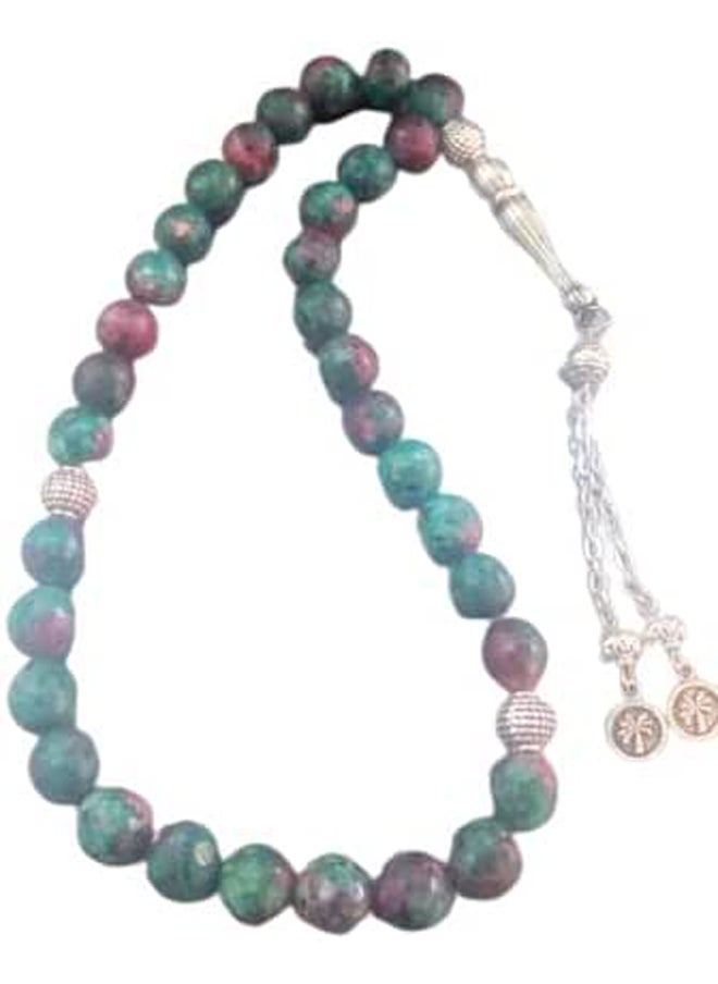 Generic Elegant Handmade Natural Ruby Zosite 33 Beads Rosary  - Image 1