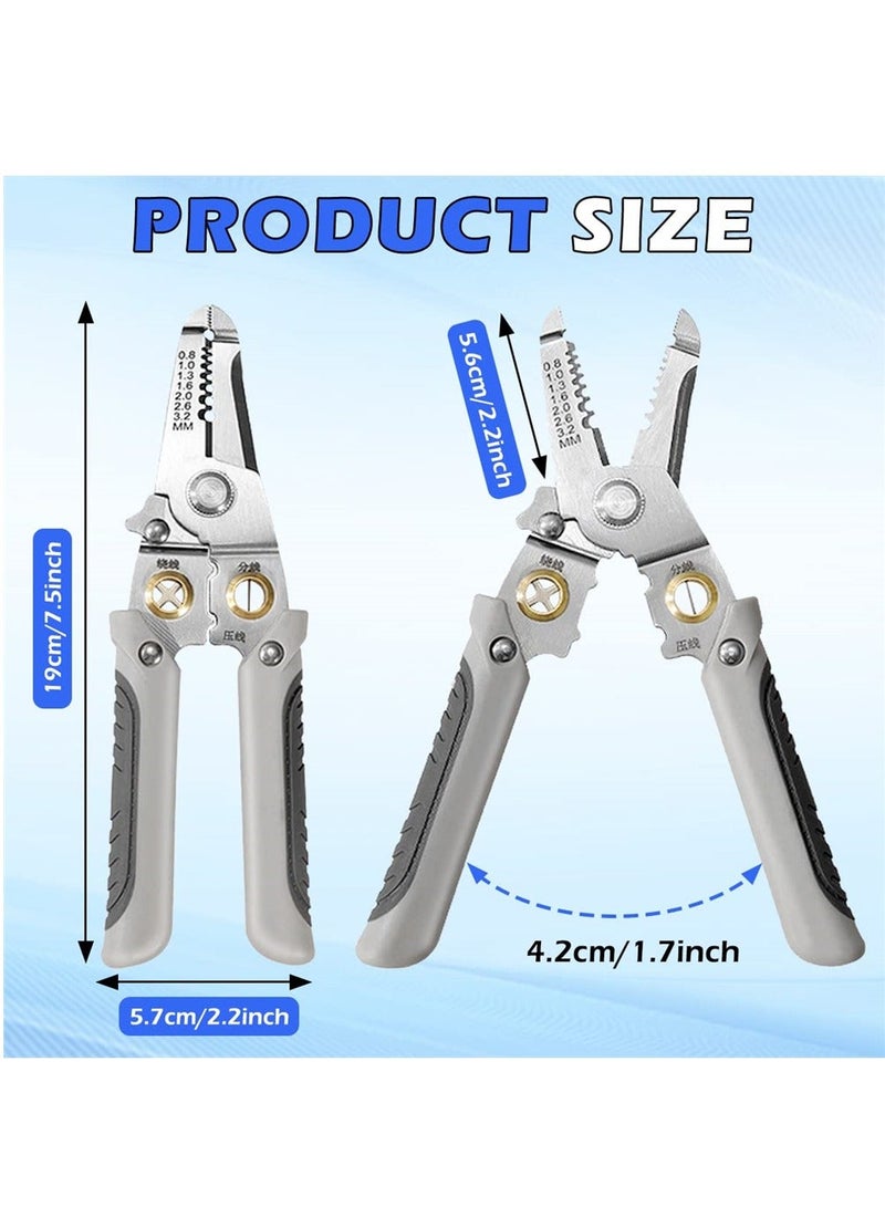 Multifunction Wire Stripper, 6 in 1 Special Wire Stripper Tool for Electrician, Stainless Steel Wire Stripper, Multifunction Wire Pliers for Stripping Cutting Electric Cable Stripper Crimping  - Image 5