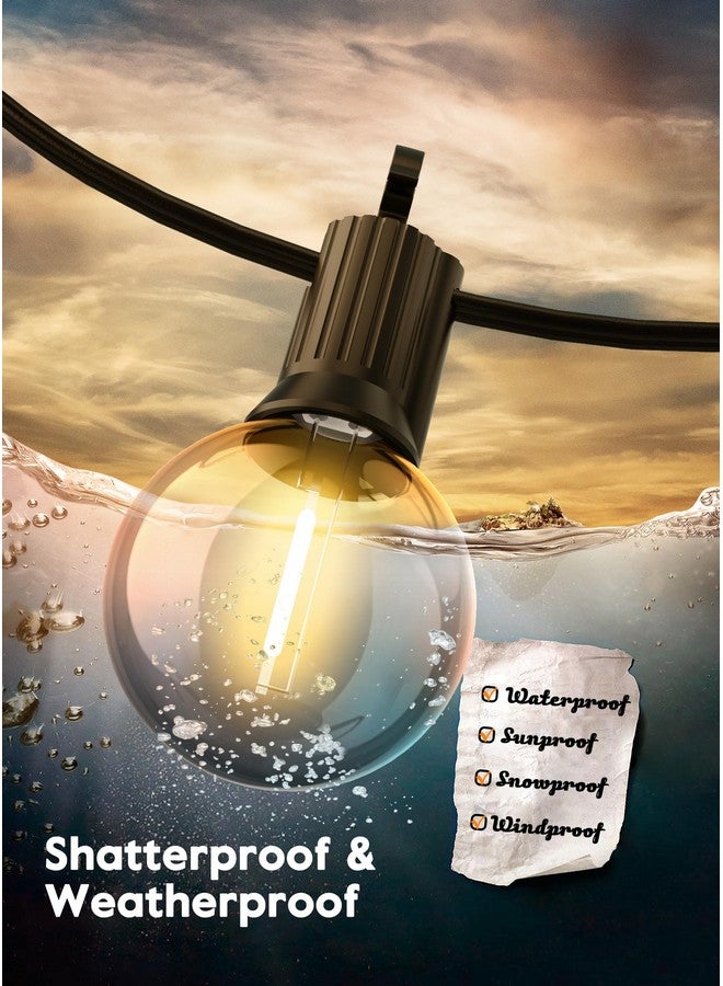 برايتاون لمبات إضاءة بديلة G40 LED، لمبة كروية مقاومة للكسر بقوة 1 وات، تناسب قاعدة لولبية للشمعدان E12، لمبات إضاءة قابلة للتعتيم 1.5 بوصة، مناسبة للإضاءة الداخلية والخارجية، ديكور المقهى في الفناء، لون أبيض دافئ، عبوة من 25 قطعة - Image 2