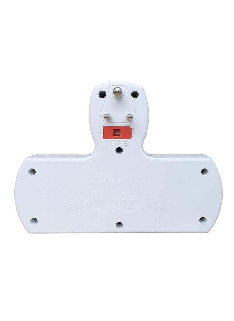 Generic Toby Multiplug/Extension Board (3+3) -3 Individual Switches with Universal sockets Multiplug 6 Amp, LED Indicators and Fuse on multiplug, (Creamy White)  - Image 3