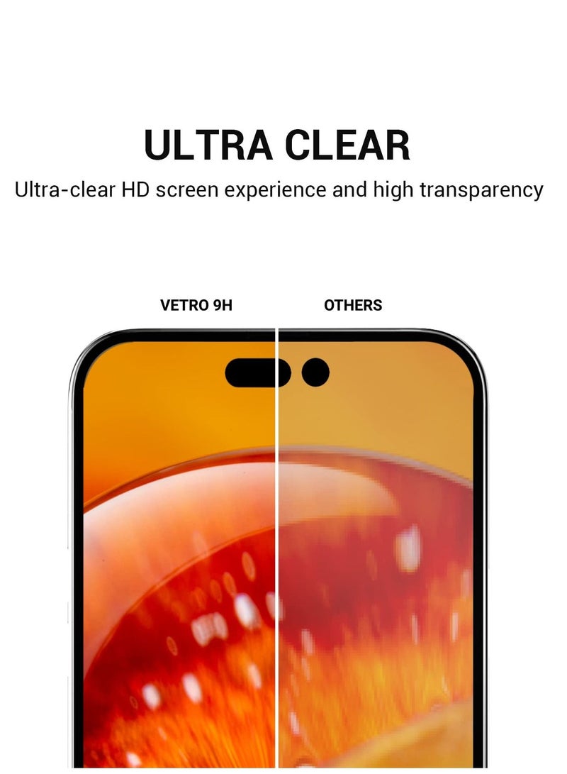 BORTONY Tempered Glass Screen Protector 14/13/13 Pro Film Full Coverage Edge to Edge Case Friendly 9D Screen Protector For Apple iPhone 14/13/13 Pro 6.1'' Clear/BLACK - Image 2