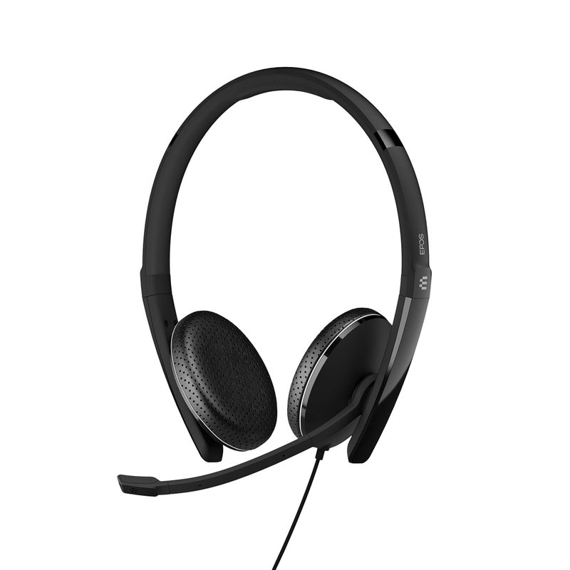 EPOS سماعة سلكية مزدوجة الجوانب Sennheiser Adapt 165 USB-C II (1000920) - توصيل 3.5 مم و USB-C - محسّنة للاستخدام في بيئات العمل - صوت ستيريو ممتاز - راحة محسّنة - تحكم في المكالمات - أسود - Image 1