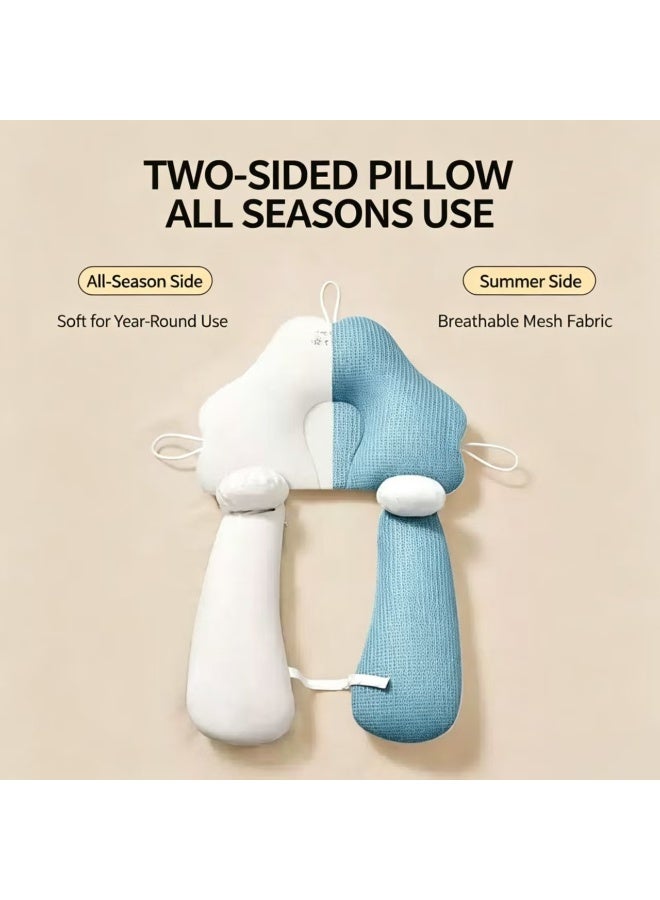 Ergonomic Infant Positioning Pillow Baby Sleep Support Anti-Flat Head with Adjustable Bolsters - Image 4
