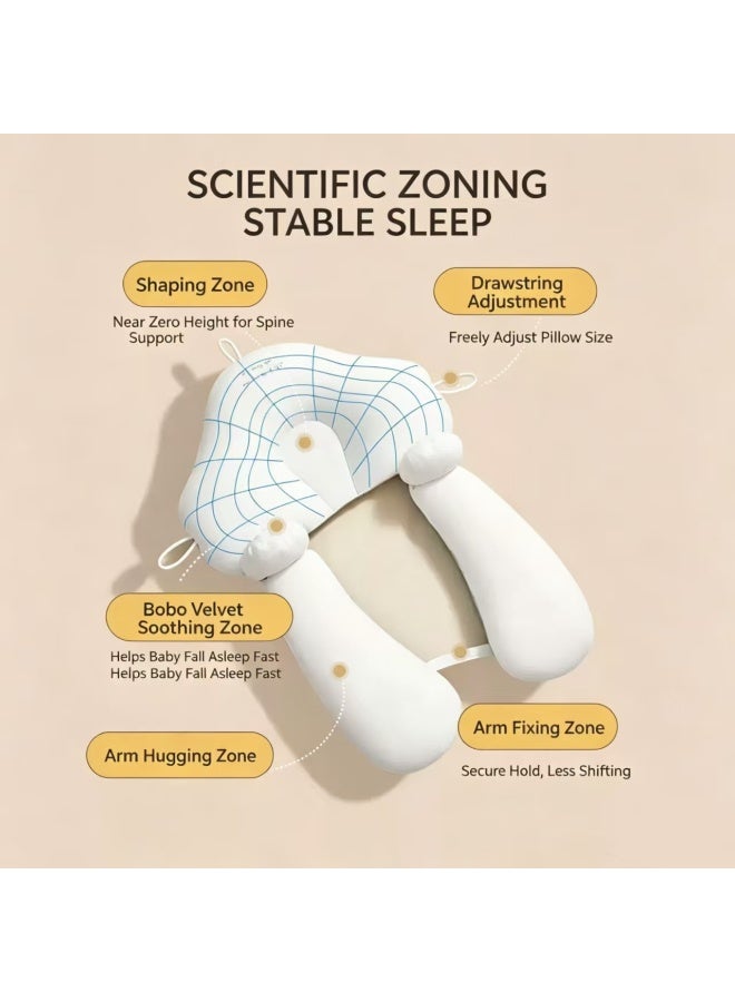 Ergonomic Infant Positioning Pillow Baby Sleep Support Anti-Flat Head with Adjustable Bolsters - Image 2
