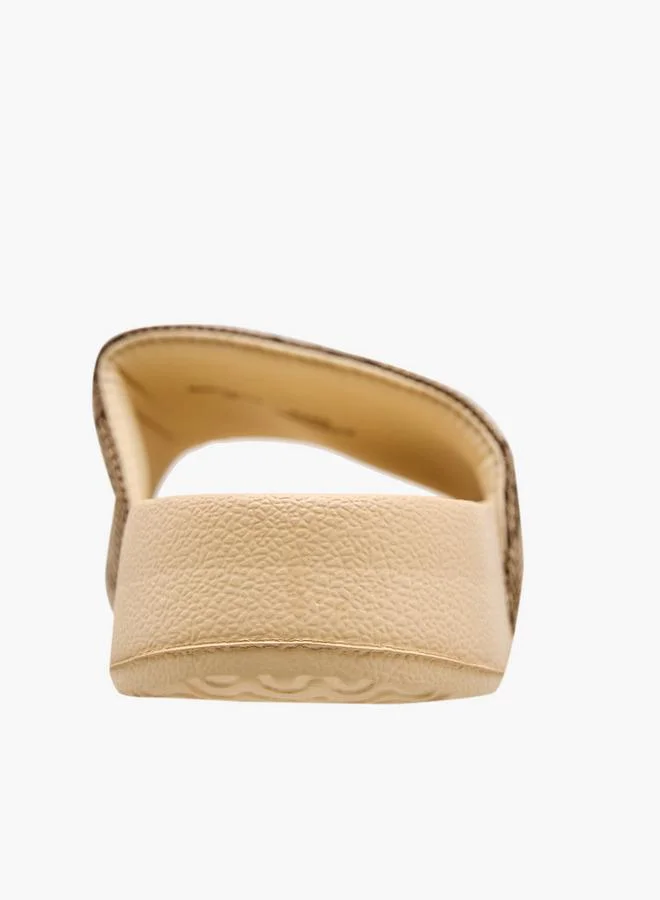 Celeste BROWN Women Monogram Embroidered Slides for Women | Best Price UAE