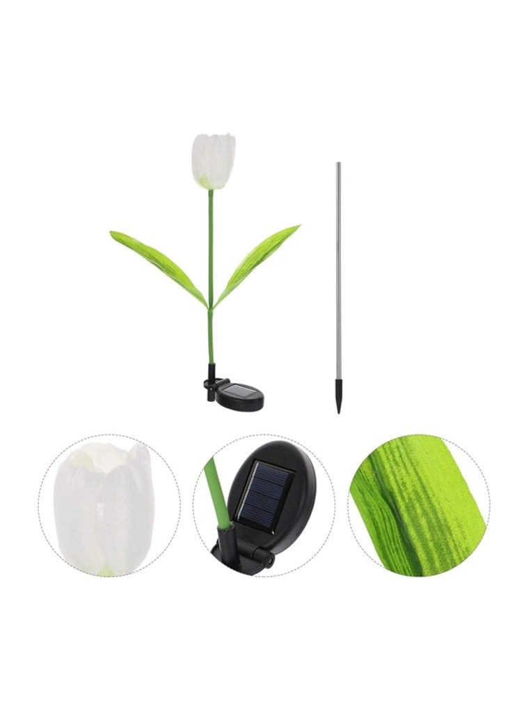 BLOOMING TIME Waterproof Outdoor Solar Lights, Auto On/Off, Decorative Solar Stake Lights for Yard Patio Pathway Landscape(2‑Pack) - Image 1