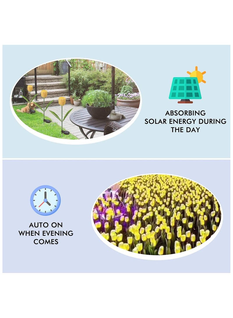 BLOOMING TIME Waterproof Outdoor Solar Lights, Auto On/Off, Decorative Solar Stake Lights for Yard Patio Pathway Landscape(2‑Pack) - Image 3