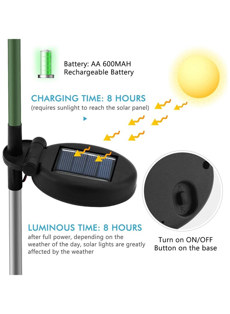 BLOOMING TIME Waterproof Outdoor Solar Lights, Auto On/Off, Decorative Solar Stake Lights for Yard Patio Pathway Landscape(2‑Pack) - Image 4