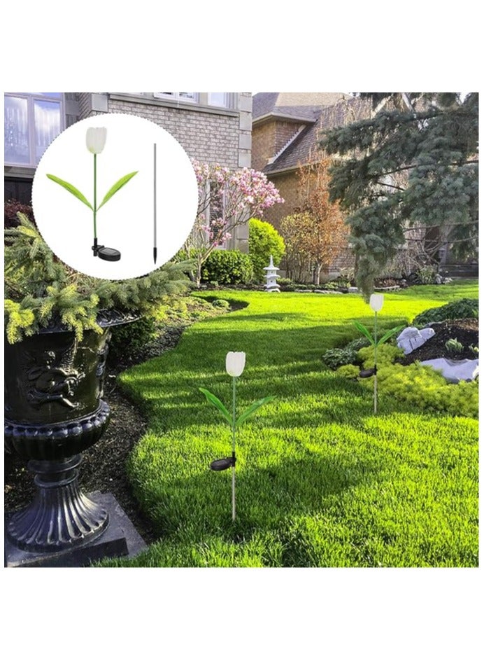 BLOOMING TIME Waterproof Outdoor Solar Lights, Auto On/Off, Decorative Solar Stake Lights for Yard Patio Pathway Landscape(2‑Pack) - Image 5