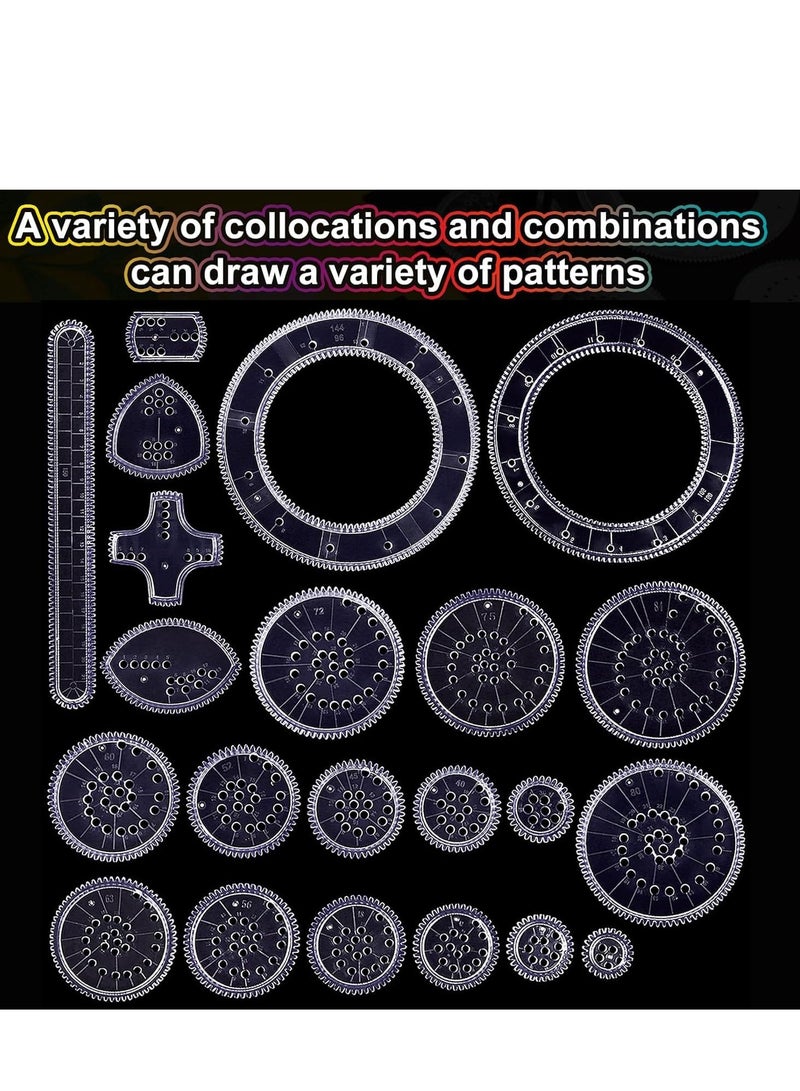 SYOSI Spirograph, Drawing Set, with 22 Painting Magic Spiral, Art Kit, Geometric Ruler, Creative Deluxe for Adults and Kids - Image 5