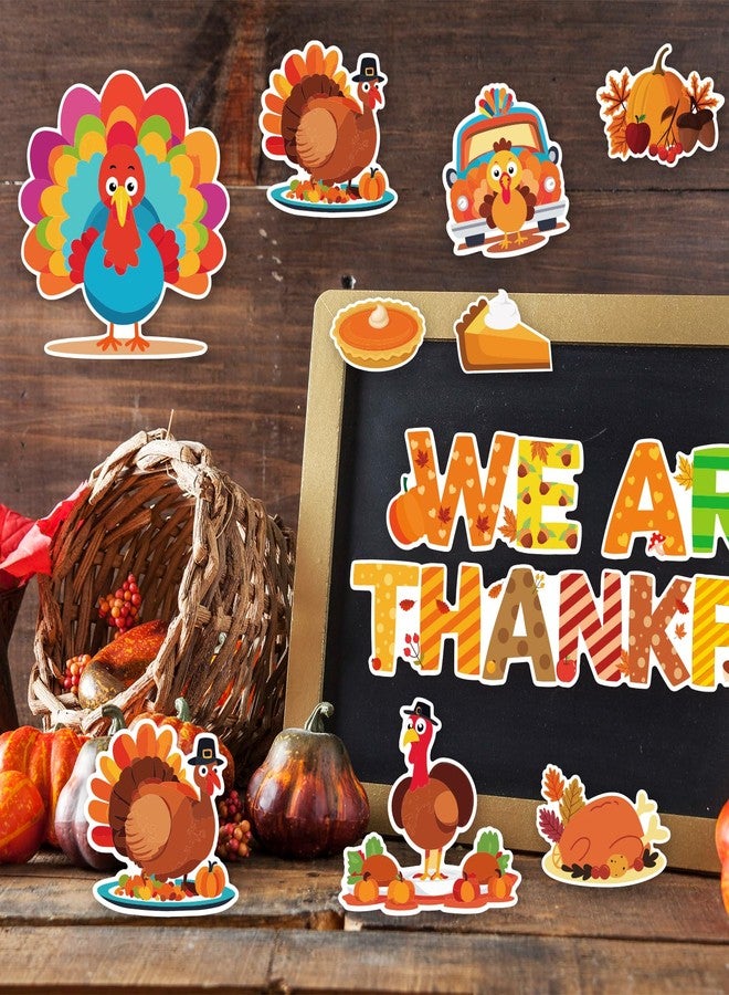 Fancy Land Thanksgiving Bulletin Board Decorations for Classroom Turkey Fall Pumpkin Cutouts Set for Autumn Harvest School Chalkboard Wall Door Decor 61Pcs - Image 5